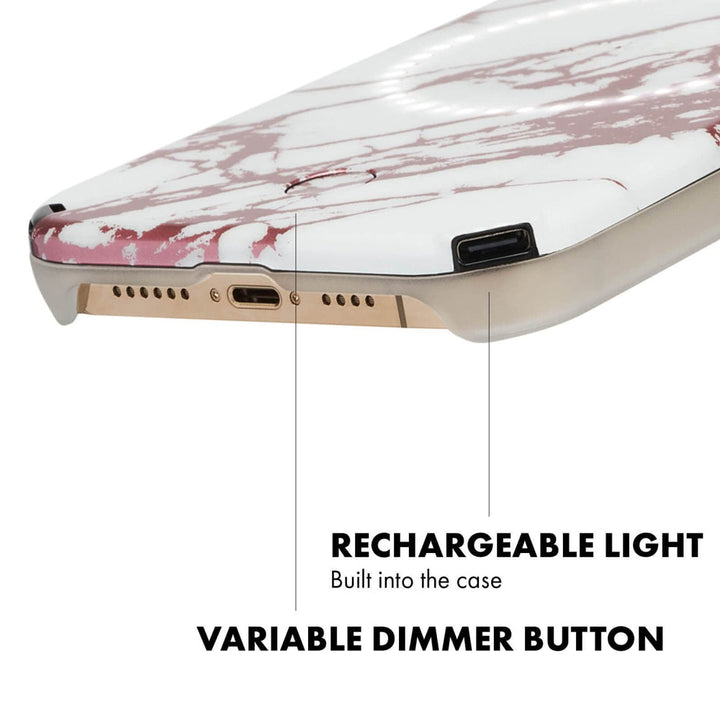 iPhone 13 Pro Max (6.7) CASEMATE Halo LuMee Case - Rose Metallic White Marble LM047814 Casemate