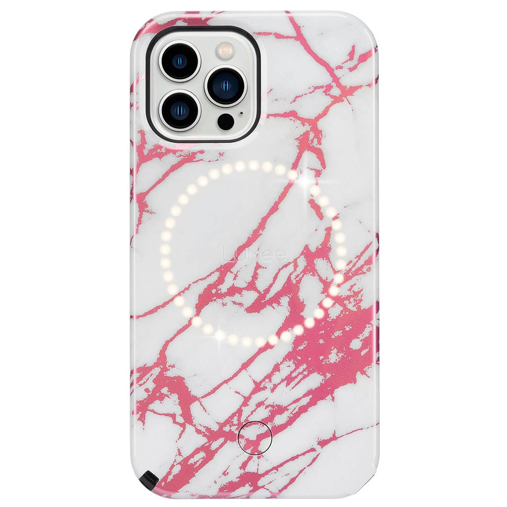iPhone 13 Pro/13 (6.1) CASEMATE Halo LuMee Case - Rose Metallic White Marble LM047824 Casemate