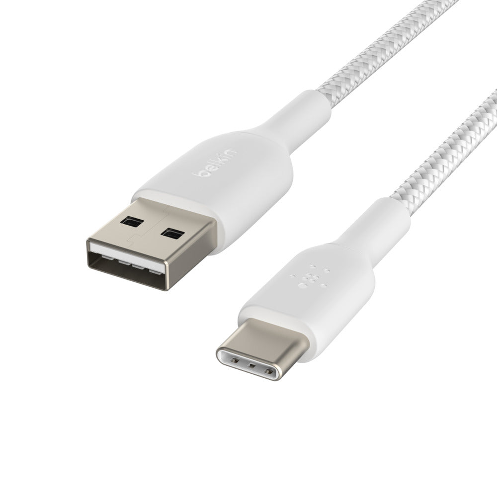 BELKIN BOOSTCHARGE Braided USB-C to USB-A Cable 1 Meter - White CAB002BT1MWH Belkin