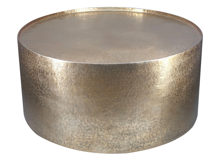 Antique Gold Mesima Coffee Table by Amalfi This Amalfi Mesima Coffee Table is both stylish and practical. Made from aluminium, it’s durable and will last many years to come. With an antique gold appearance, it displays a circular and smooth body, making i