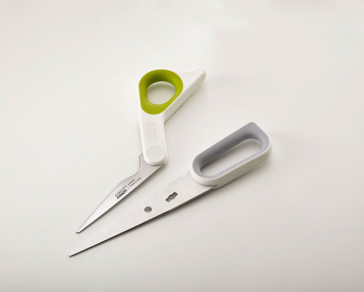 Buy online & save PowerGrip™ Kitchen Scissors | BEON.COM.AU  These multi-purpose kitchen scissors are packed with practical features to help with all your cutting tasks.  Extra grip for other hand when more power is needed Japanese stainless-steel blades with serrated edge for superior cutting Handy blade notch for gripping items such as flower stems when... Joseph Joseph at BEON.COM.AU