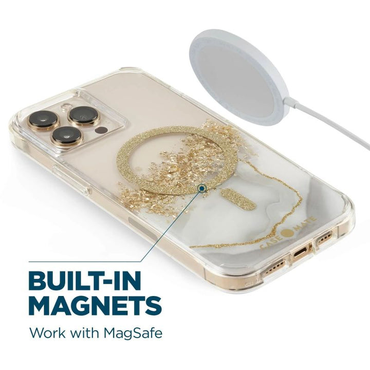 iPhone 14 Pro (6.1") CaseMate Karat Marble Rugged Case W/Magsafe - Gold CM049030 Casemate