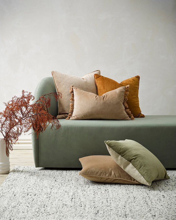 Quattro Cushion Create an alluring and sophisticated space with the sumptuous effect of velvet. Our easy-to-care-for Quattro adds a soft, luxurious addition to any space. Double-sided and featuring a piped edge, the Quattro is made from durable polyester