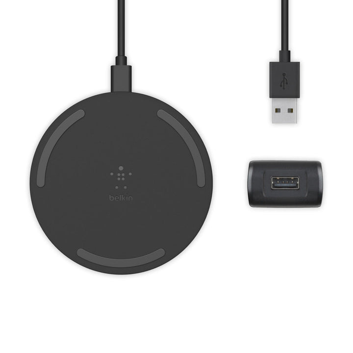 BELKIN BOOSTCHARGE Wireless Charging Pad 15W + QC 3.0 24W Wall Charger - Black WIA002AUBK Belkin