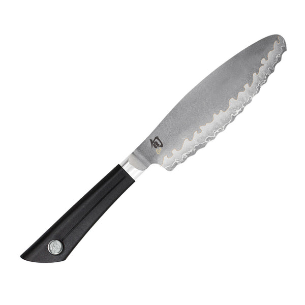 Buy online & save Shun Sora Ultimate Utility Knife 15cm |Shun |BEON.COM.AU The Shun Sora Ultimate Utility Knife may not seem like a traditional knife thanks to its versatility. The cutting edge provides low frequency serration making it ideal for slicing thin skinned fruits and vegetables without any hassle. The wide blade with a rounded tip makes spreading butter or ma... Shun at BEON.COM.AU