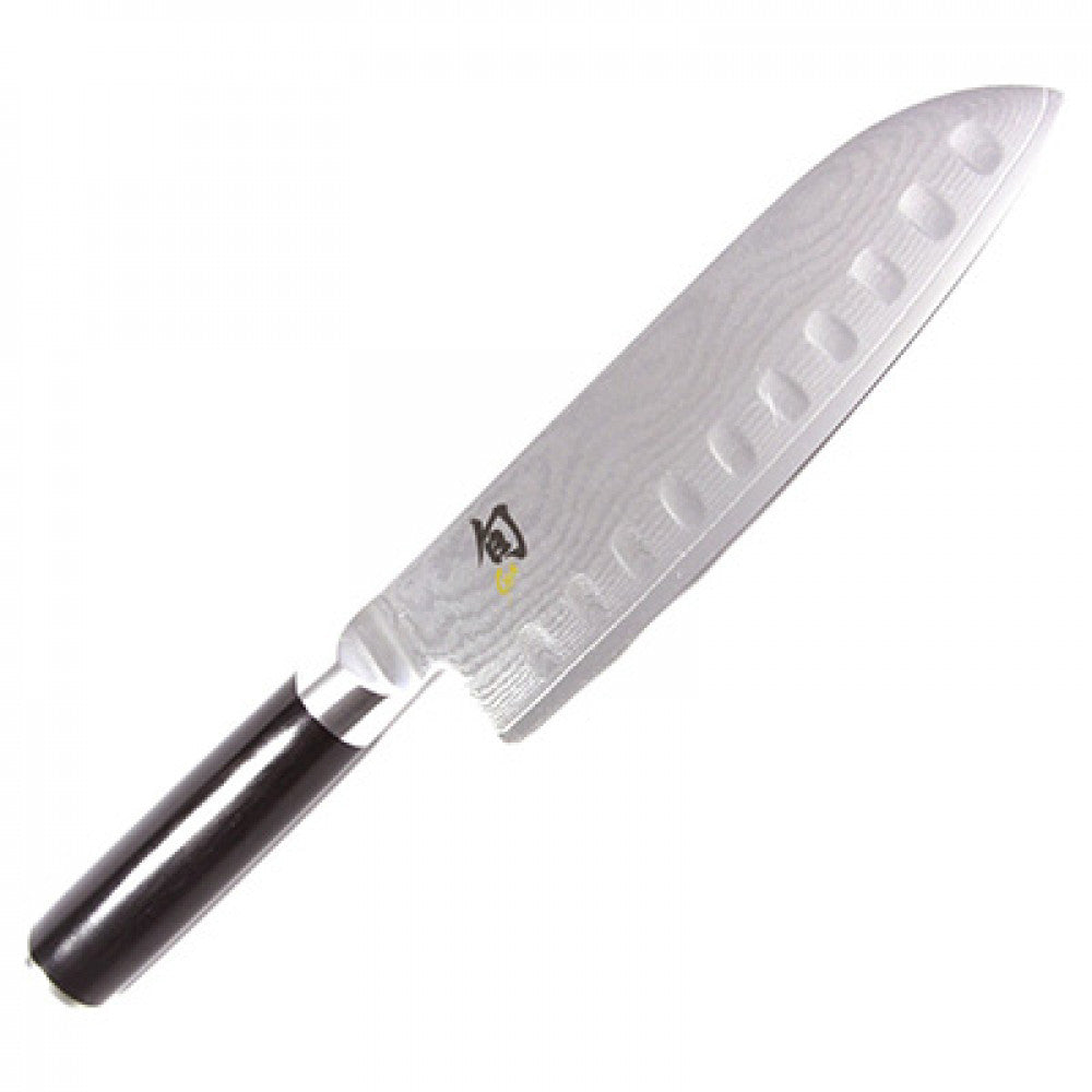 BEON.COM.AU Shun Classic Scalloped Santoku Kitchen Knife 18cm - Left Handed Model Number DM-0718 Shun Classic Knives have taken over 50 Years of manufacturing processes to form the perfect knife that it is. The clad-steel blade that is rust free with 16 layers of high carbon stainless steel clad onto each si... Shun at BEON.COM.AU