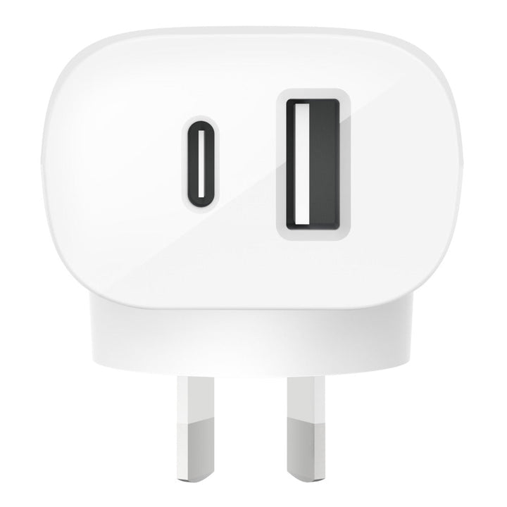 BELKIN BoostCharge Dual Wall Charger With PPS 37W (USB-C/USB-A) - White WCB007AUWH Belkin