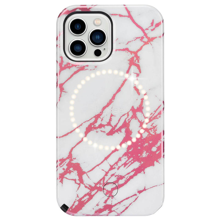 iPhone 13 Pro Max (6.7) CASEMATE Halo LuMee Case - Rose Metallic White Marble LM047814 Casemate