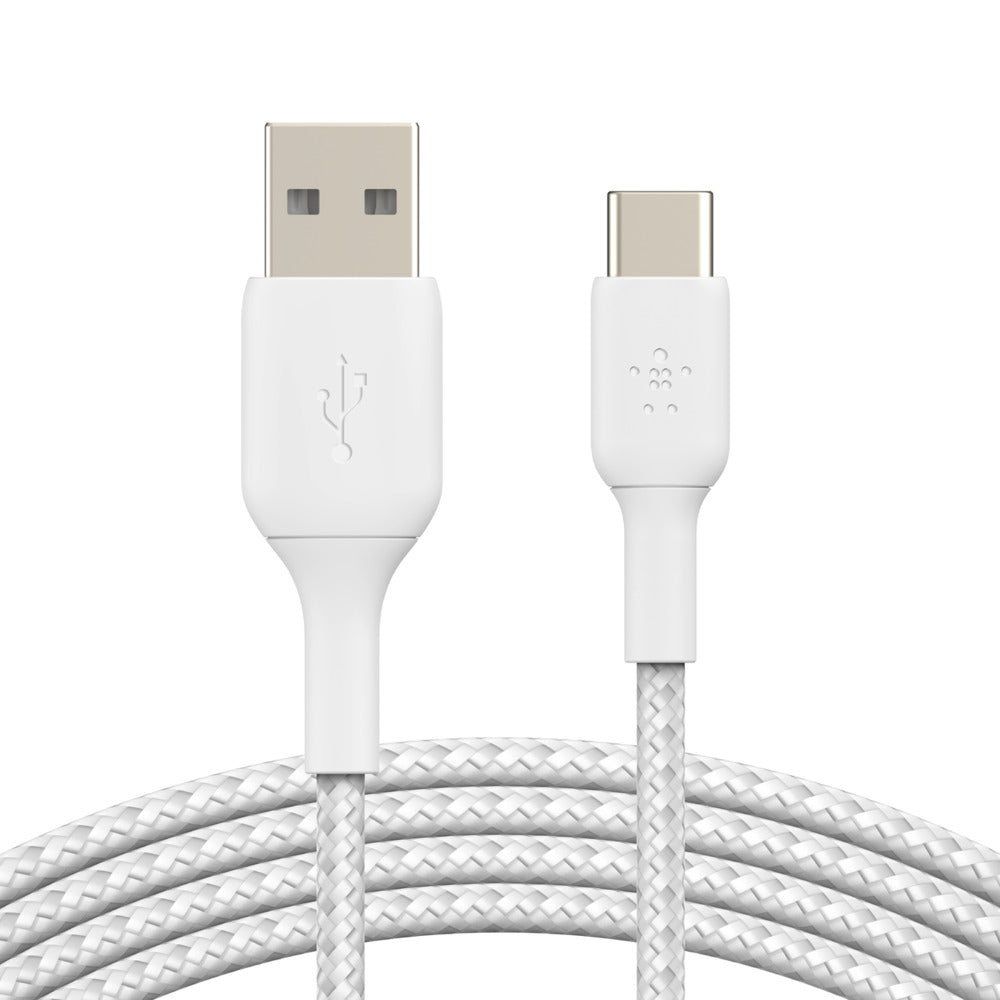 BELKIN BOOSTCHARGE Braided USB-C to USB-A Cable 2 Meter - White CAB002BT2MWH Belkin