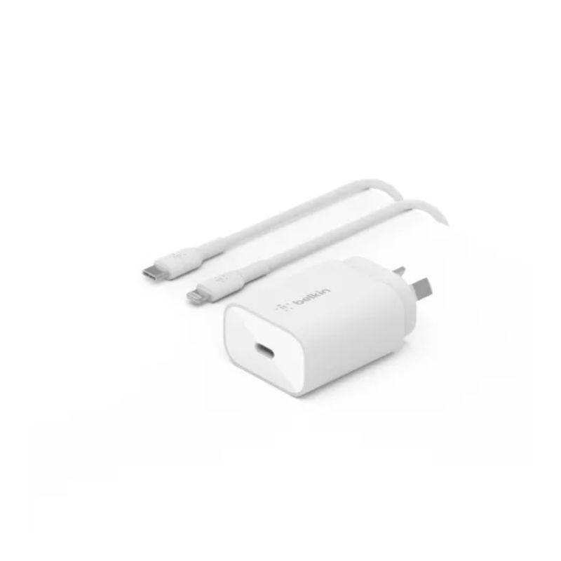 Belkin BOOST CHARGE USB-C PD 3.0 PPS Wall Charger 25w W/Cable USB-C - White WCA004AU1MWH-B6 Belkin