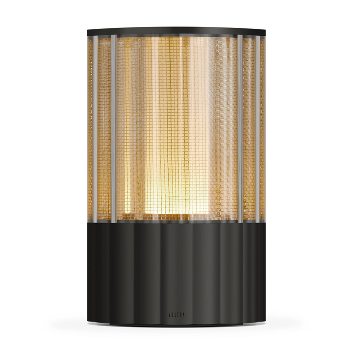 Buy online & save Totem - Reeded |Voltra Lighting |BEON.COM.AU A transparent reeded shell with brass mesh lining cocoons the candle-like internal light. Totem Lamp Voltra Lighting at BEON.COM.AU