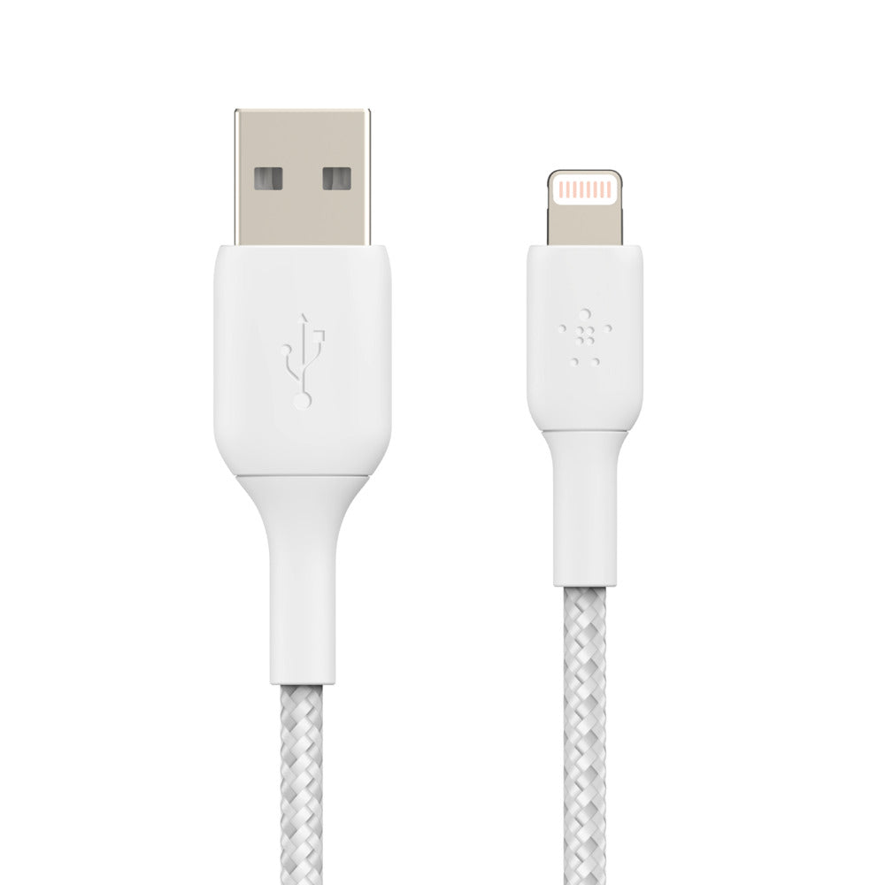 BELKIN BOOSTCHARGE Braided Lightning to USB-A Cable 1 Meter - White CAA002BT1MWH Belkin