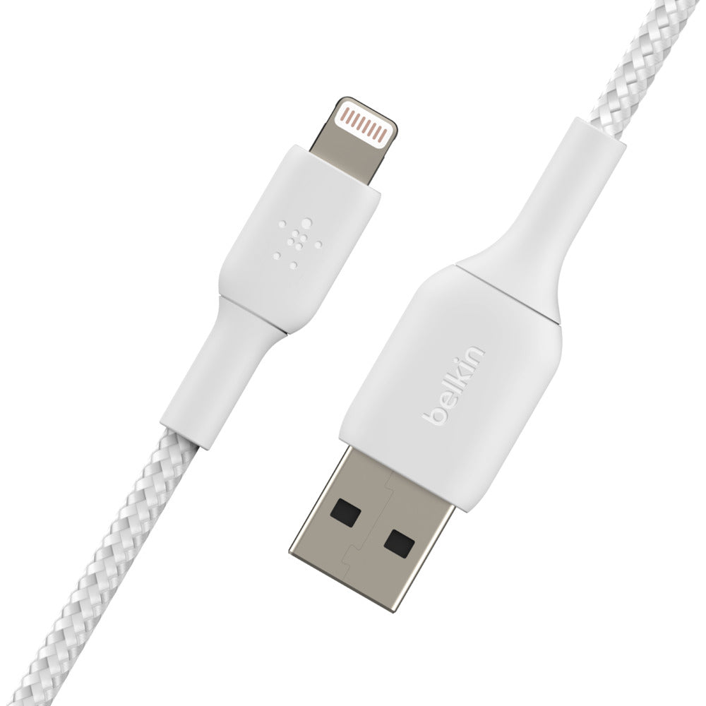 BELKIN BOOSTCHARGE Braided Lightning to USB-A Cable 2 Meter - White CAA002BT2MWH Belkin