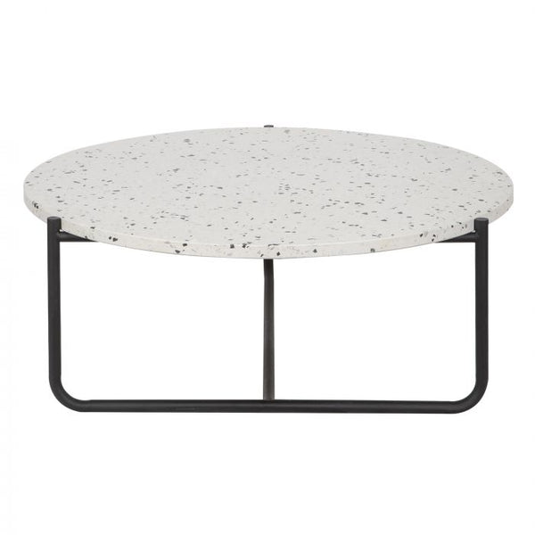 Amalfi Kittie Coffee Table (KD) White/Black 80x80x30cm Amalfi coffee tables are perfect for adding colour and character to the home. This Kittie Coffee Table is both stylish and practical. The tabletop is made from white terrazzo and the black frame is ma