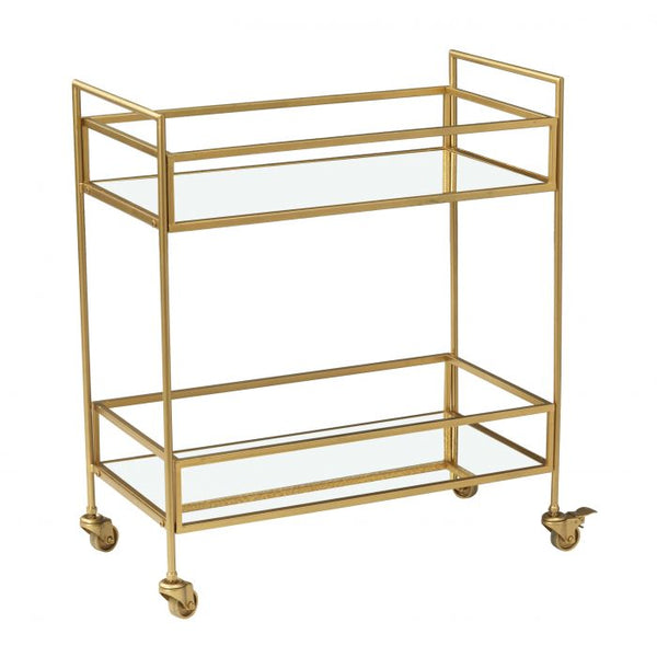 Amalfi Fairmont Drinks Trolley, Gold 71x81x36cm Inject contemporary style into a space with the Fairmont Drinks Trolley. This timeless piece is perfect for displaying your drinks collection and impressing party guests when crafting cocktails. Style all yo